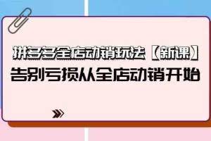 （9974期）拼多多全店动销玩法【新课】，告别亏损从全店动销开始（4节视频课）