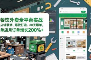 （16978期）餐饮外卖全平台实战，店铺装修、爆款打造、30天爆单，手把手教学，单店月订单增长200%+